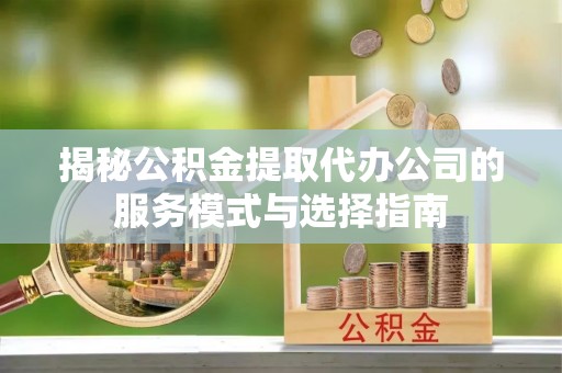 陇南揭秘公积金提取代办公司的服务模式与选择指南